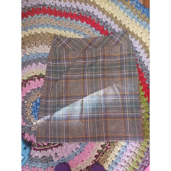 Fully lined L.L. Bean wool skirt Plaid 12 regular academia - Picture 1 of 4